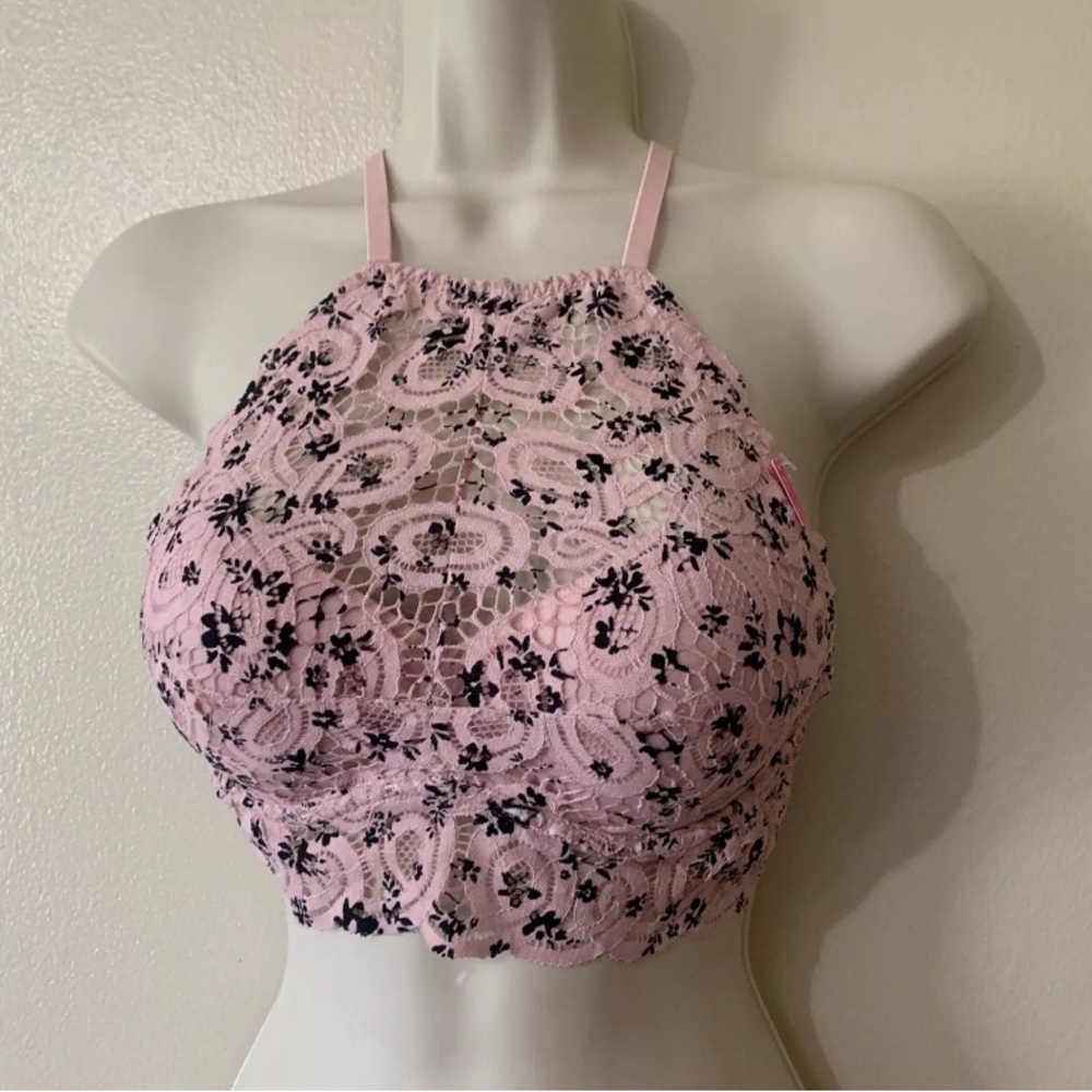 Pink Black Xs Padded Push Up Racerback Victoria Secret Bra